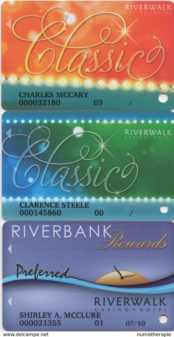 Lot De 3 Cartes : Riverwalk Casino : Vicksburg MS - Cartes De Casino