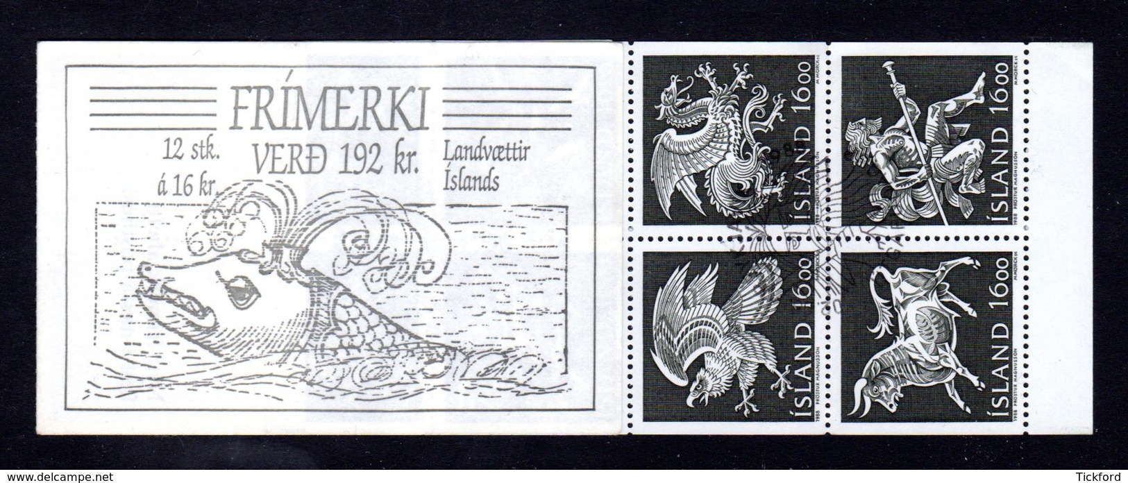 ISLANDE 1988 - Carnet Yvert C637 - Facit HM2 - Oblitéré - Les 4 Génies Tutélaires Des Armoiries Islandaises - Markenheftchen