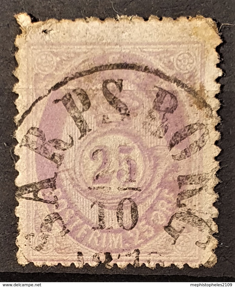 NORWAY 1877/78 - Canceled - Sc# 28 - 25o - Oblitérés