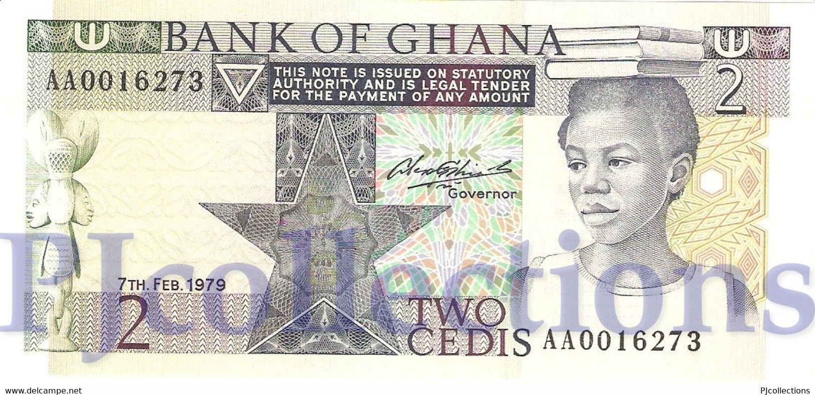 GHANA 2 CEDI 1979 PICK 18a UNC - Ghana