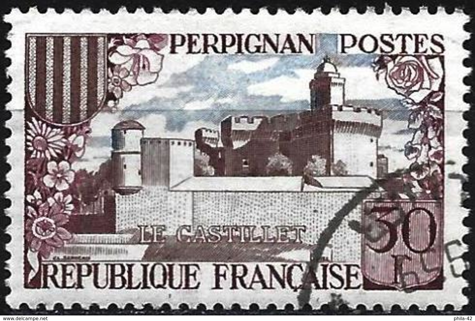 France 1959 - Mi 1269 - YT 1222 ( Castle Of Perpignan ) - Oblitérés