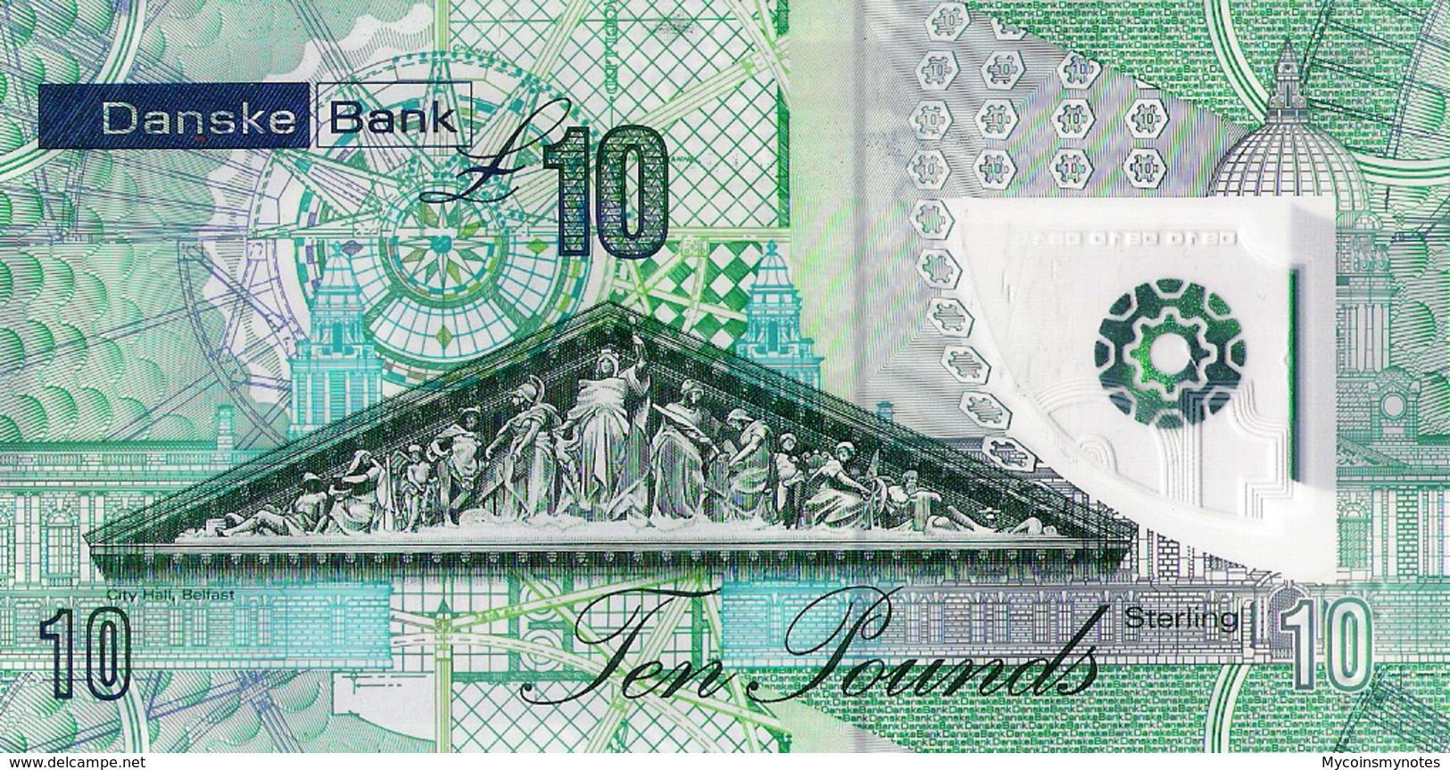 NORTHERN IRELAND, 10 POUNDS, 2017, P214, DANSKE BANK, POLYMER, UNC - 10 Ponden