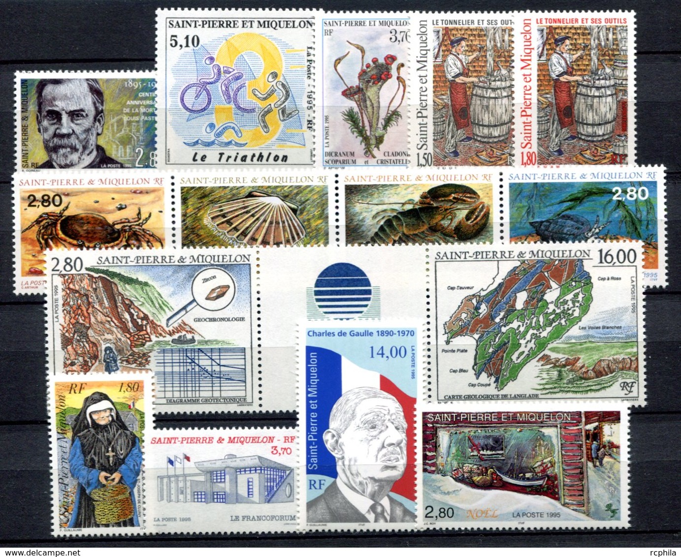 RC 16404 ST PIERRE ET MIQUELON COTE 34,30€ - 1995 ANNÉE COMPLETE SOIT 15 TIMBRES N° 609 / 623 NEUF ** MNH TB - Ongebruikt