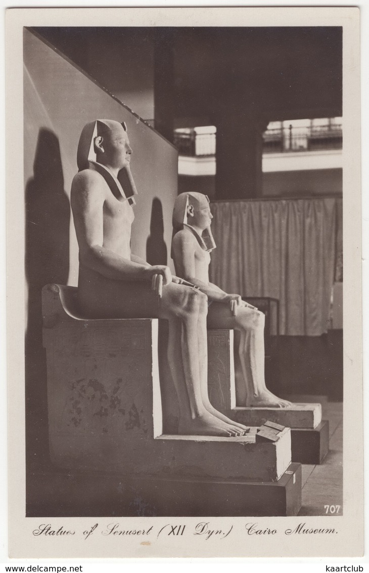 Statues Of Senusert ( XII Dyn.) - Cairo Museum - (707 - Lehnert & Landrock, Cairo) - Egypt - Museos