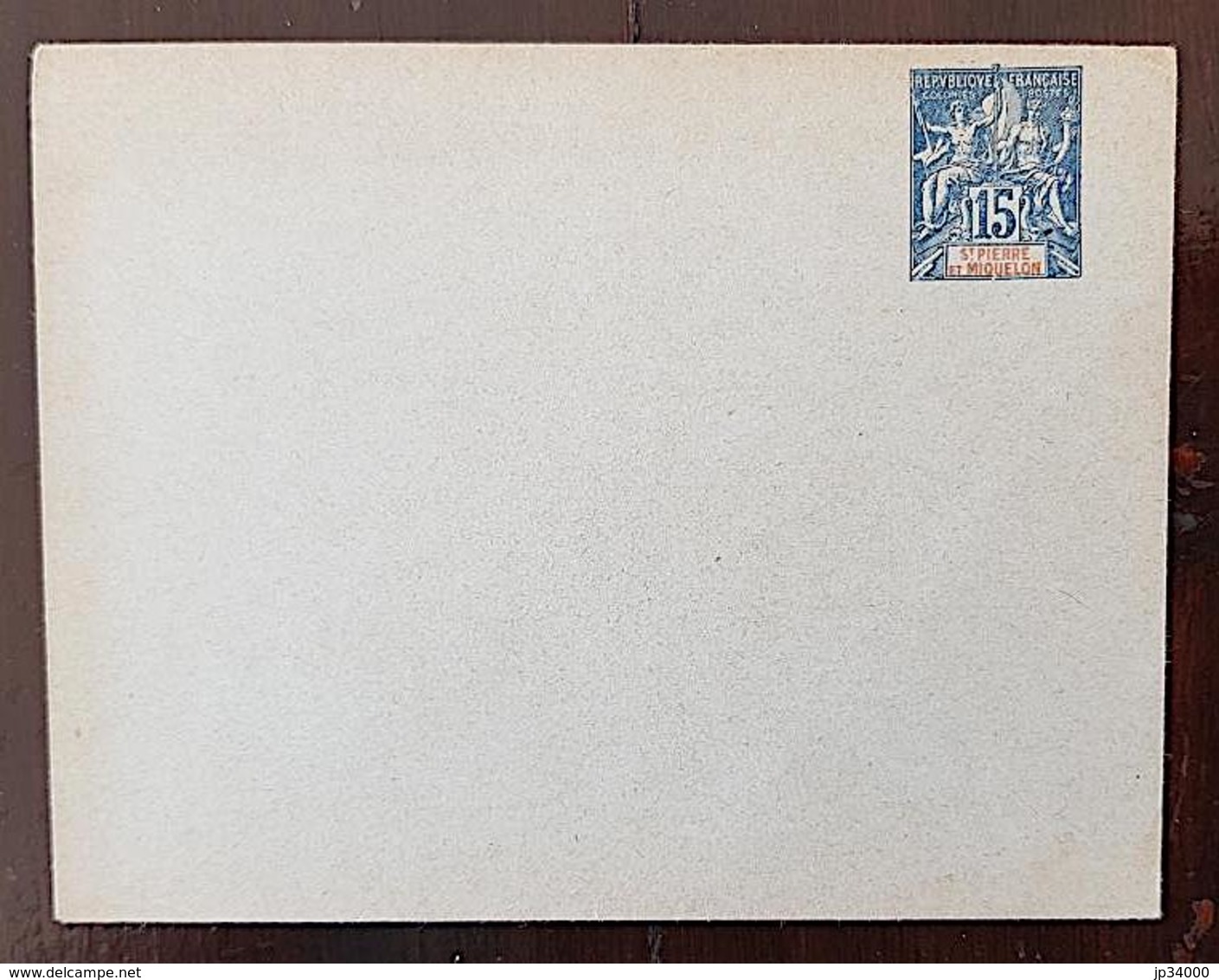 ST PIERRE ET MIQUELON. Type Groupe. Entier Postal Neuf. Enveloppe 15c Bleu. Bel  état - Entiers Postaux