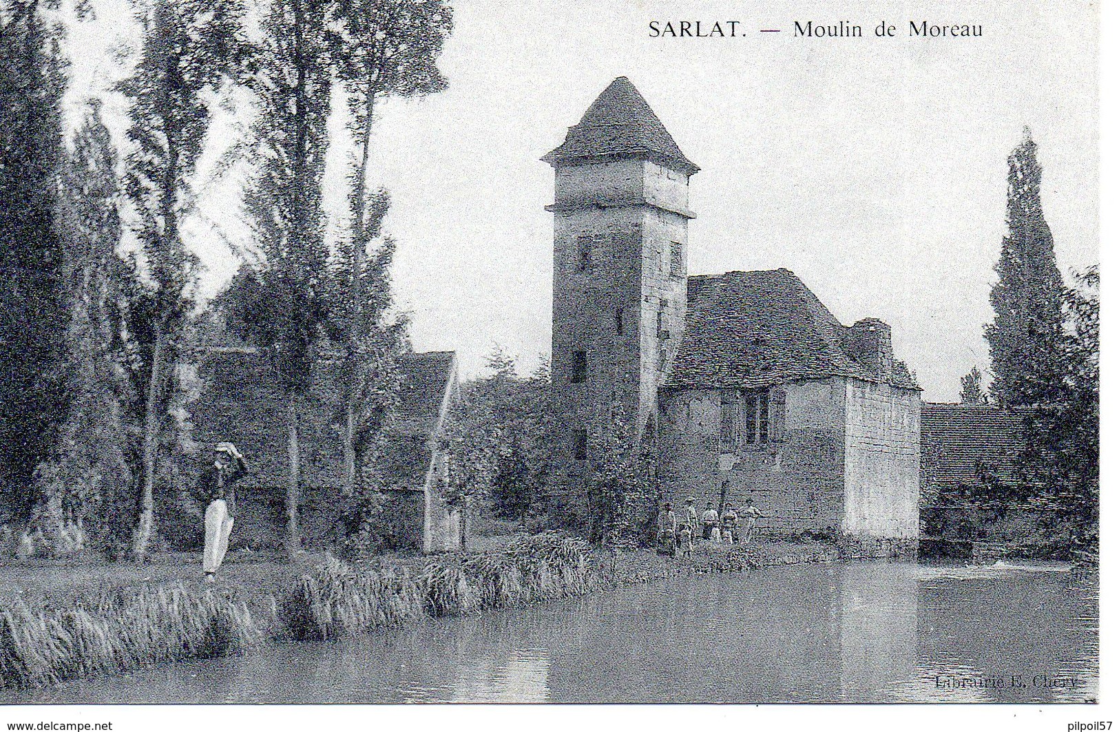 24 - SARLAT - Moulin De Moreau - Reproduction Pour Une Publicité De Christian Malaurie Traditions Du Périgord ( 2 Scan ) - Sarlat La Caneda