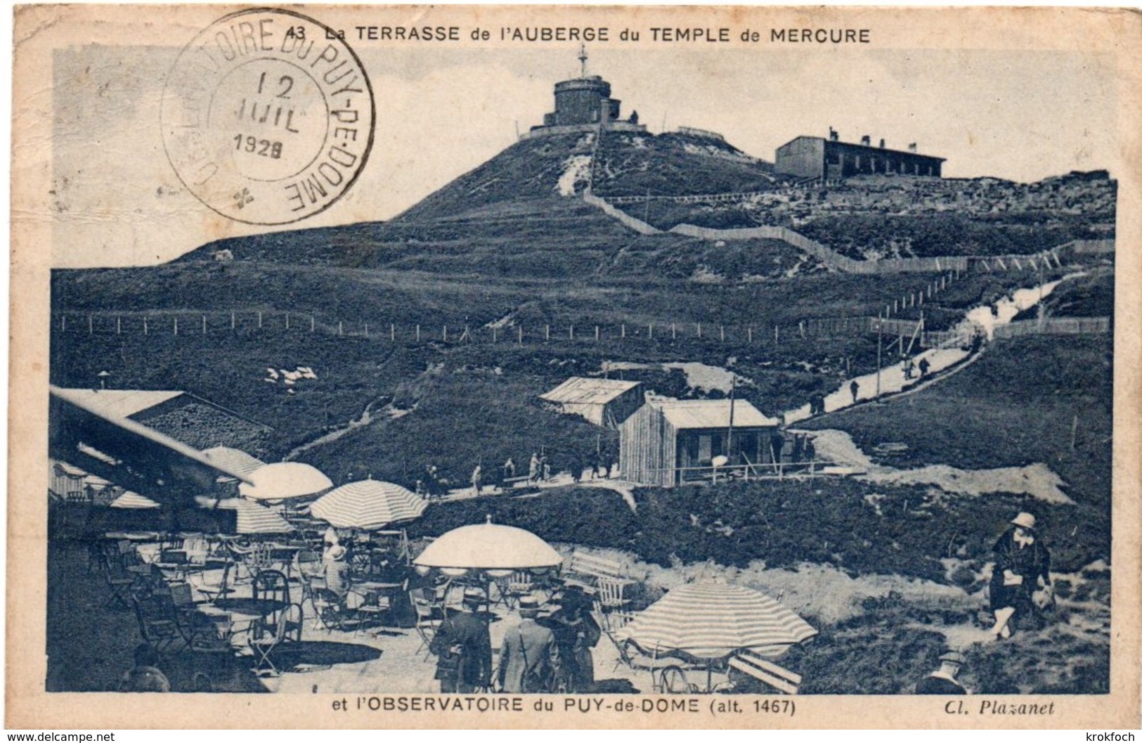 Observatoire Du Puy-de-Dôme 1928 - Cachet à Date Non Postal Sur Carte - Auvergne - 1921-1960: Période Moderne