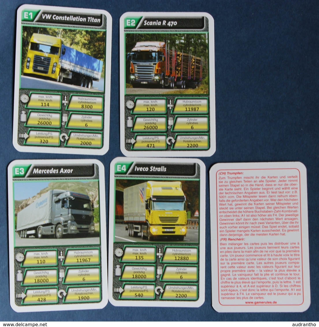 Jeu De Cartes 7 Familles Vintage Trucks Camions Renault Volvo Mercedes Foden Iveco - Camions