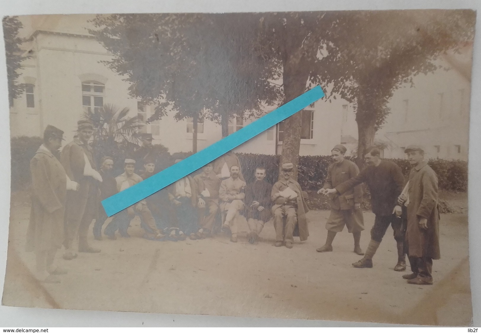 1914 1915 Hopital De Convalescence Partie De Boules Petanque Zouves Tranchée Poilu Ww1 1914 Carte Photo - Guerre, Militaire