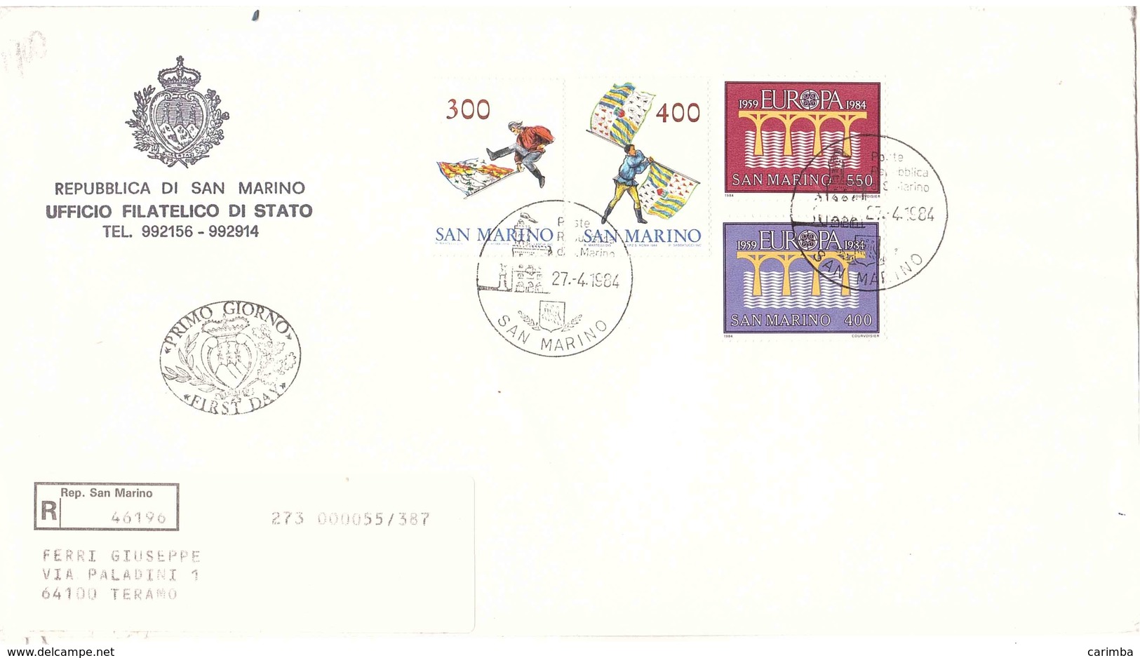 RACCOMANDATA CON EUROPA 1984 FDC - Lettres & Documents