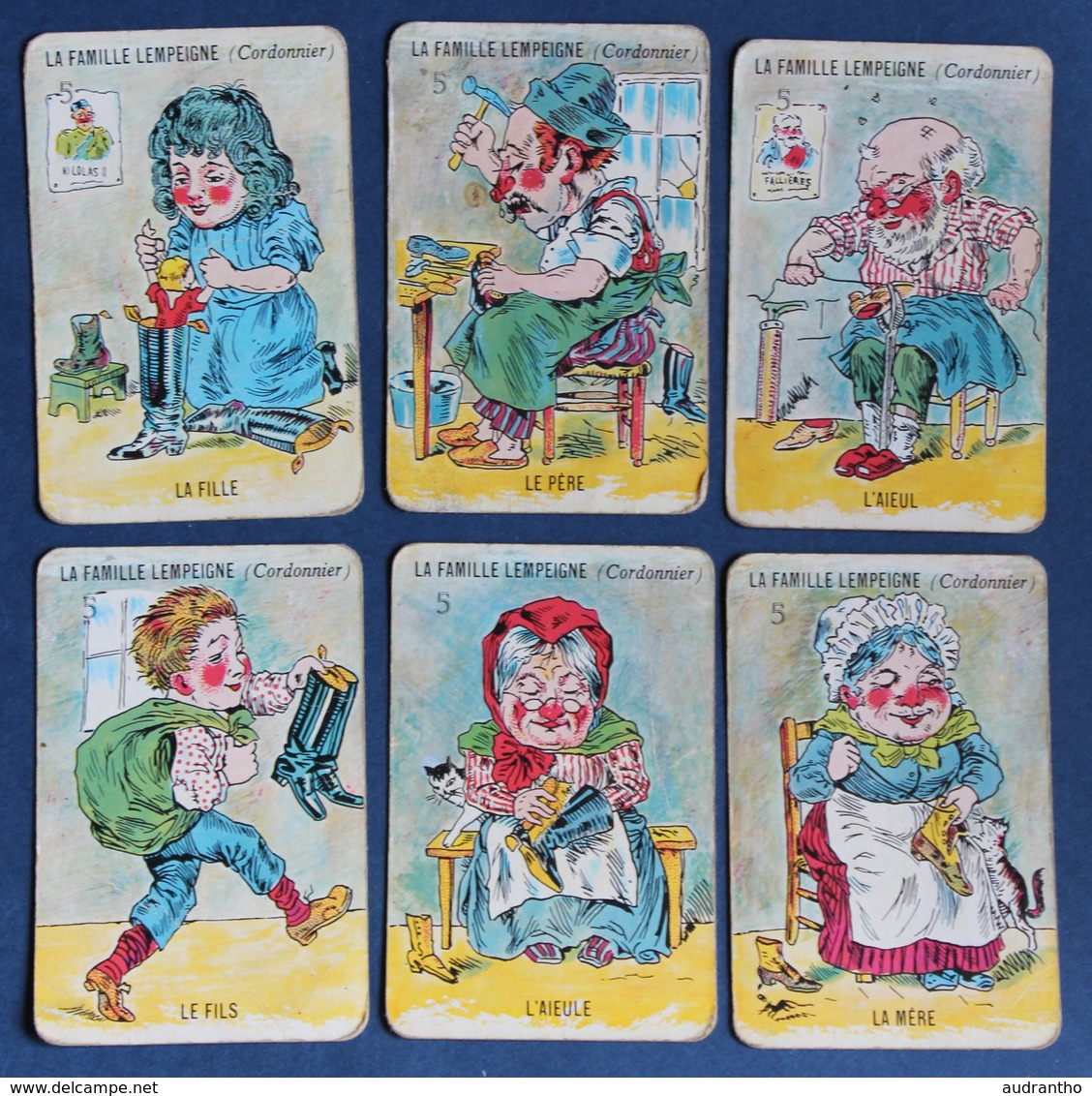 jeu de carte 7 familles ancien Le vrai jeu de cartes de Grand' mère miro Company Métiers charcutier cordonnier pâtissier