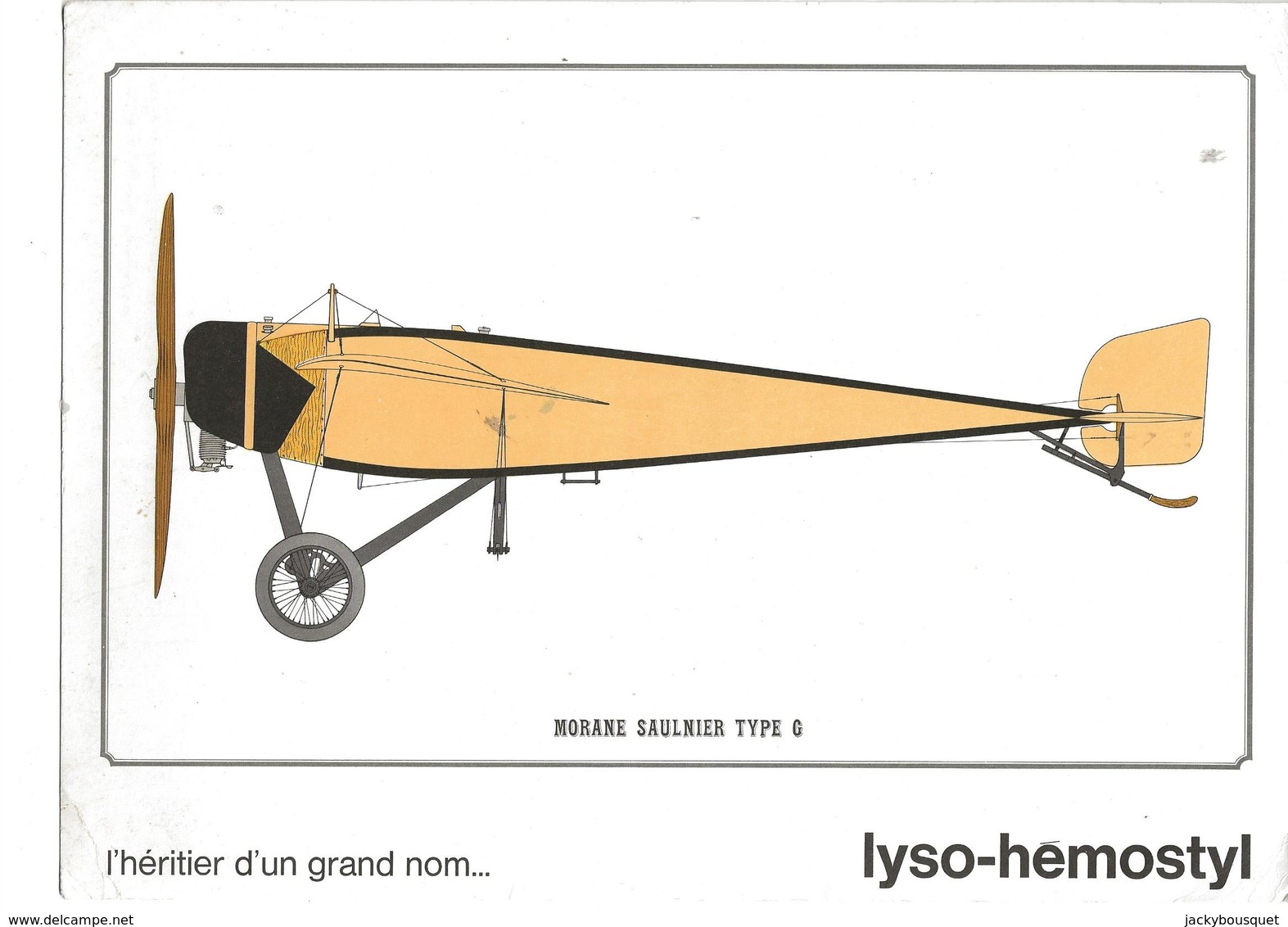 Morane Saulnier Type G - Publicité Lyso Hemostyl - Matériel Et Accessoires