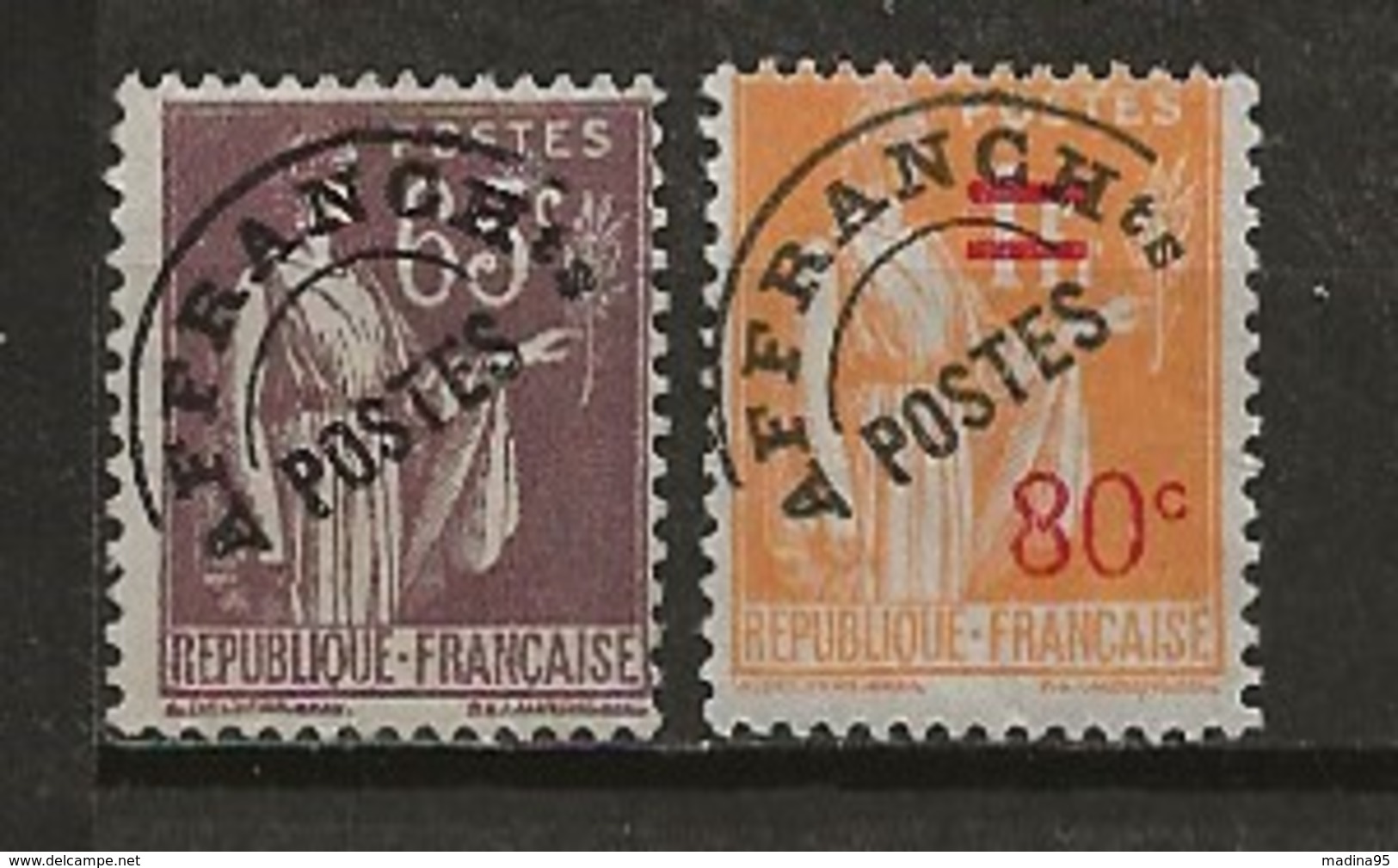 FRANCE:, (*), PREOBLITERES N° YT 73 Et 74, TB - 1893-1947