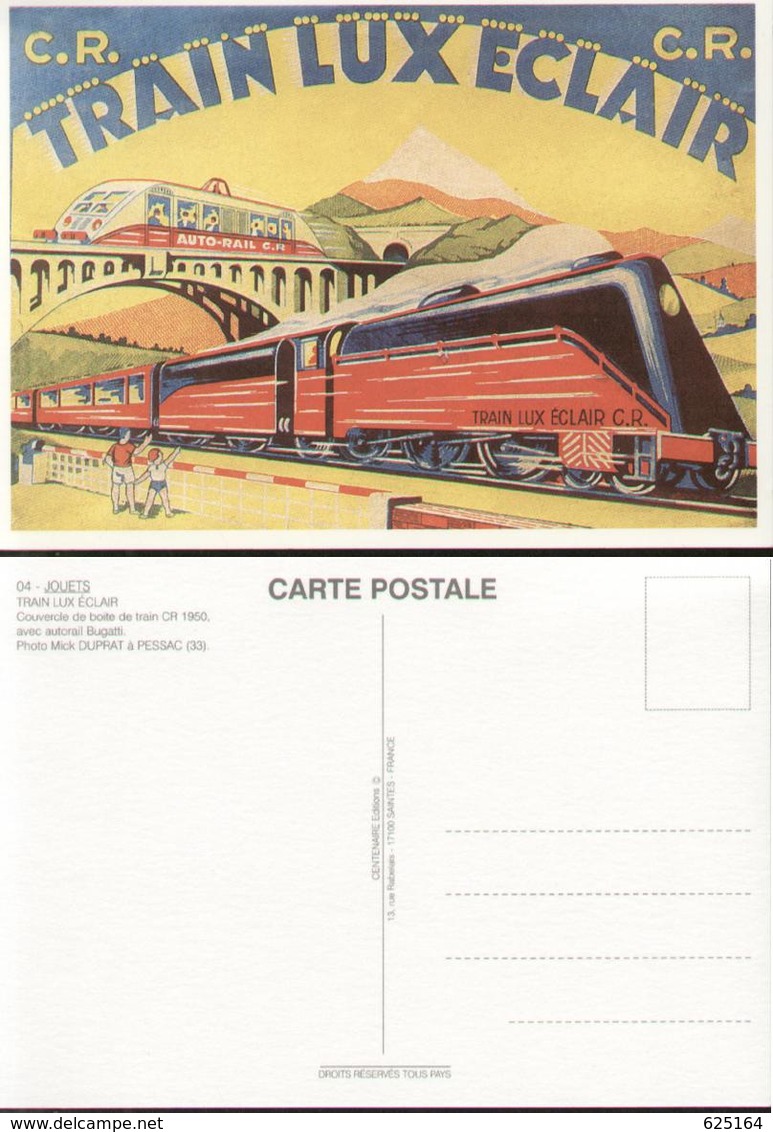 Carte Postale C.R. TRAIN LUX ECLAIR Roitel-Rossignol AUTO-RAIL BUGATTI - Français