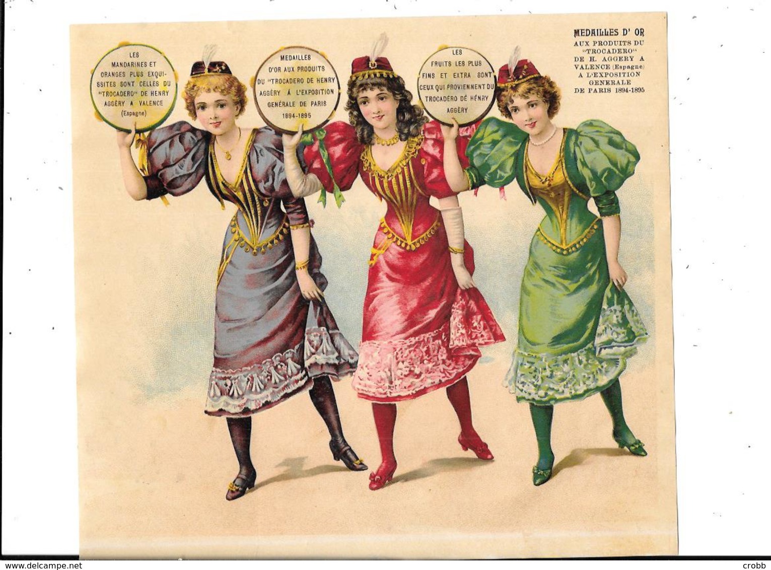 Grand DECOUPI , Femmes, Médailles D'or Produits Trocadéro De Henry AGGERAY à VALENCE, Exposition PARIS 1894/1895 - Enfants