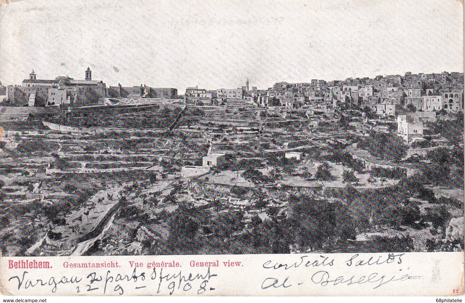 PALESTINE 1908   CARTE POSTALE DE  BETHLEHEM - Palestine