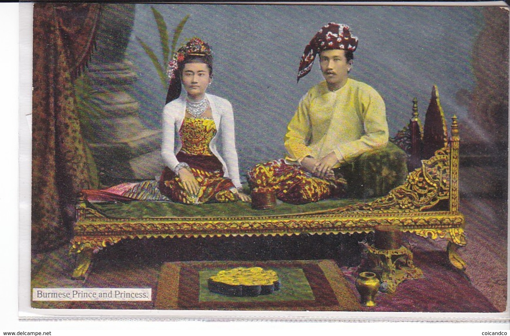 Cpa Old Pc Birmanie Burma Prince Et Princesse Rangoon - Myanmar (Burma)