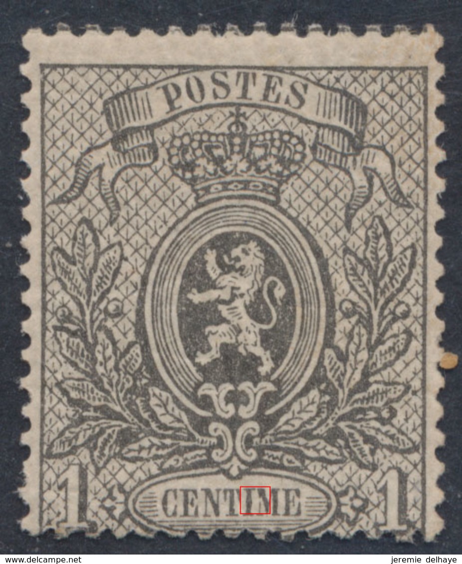 Petit Lion Dentelé - N°23Ab ** (D15) Neuf Sans Charnières + Curiosité : Coupure (tache Blanche) Sur Le M De CENTIME - 1866-1867 Coat Of Arms