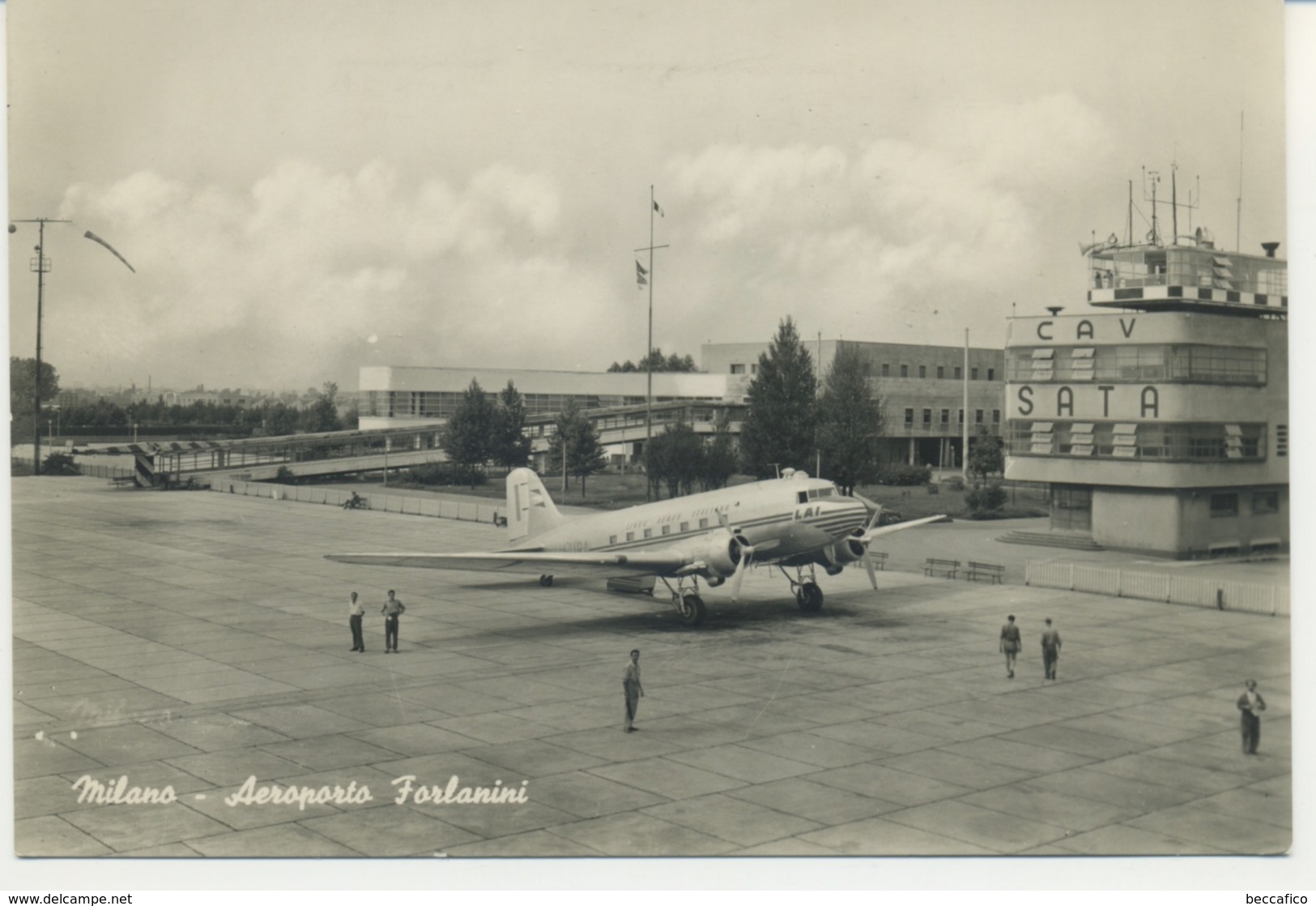 LAI-Linee Aeree Italiane Douglas DC 3 Aviazione/aeroplano/aereoplano/aeroporto Milano-Linate - 1946-....: Era Moderna