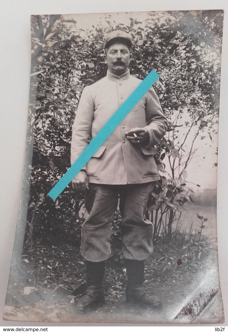 1915 Poilu 2 Eme Régiment D'infanterie De Marine Marsouin RIC Insigne Képi Culotte Velours Tranchée Ww1 1914 Carte Photo - Guerre, Militaire