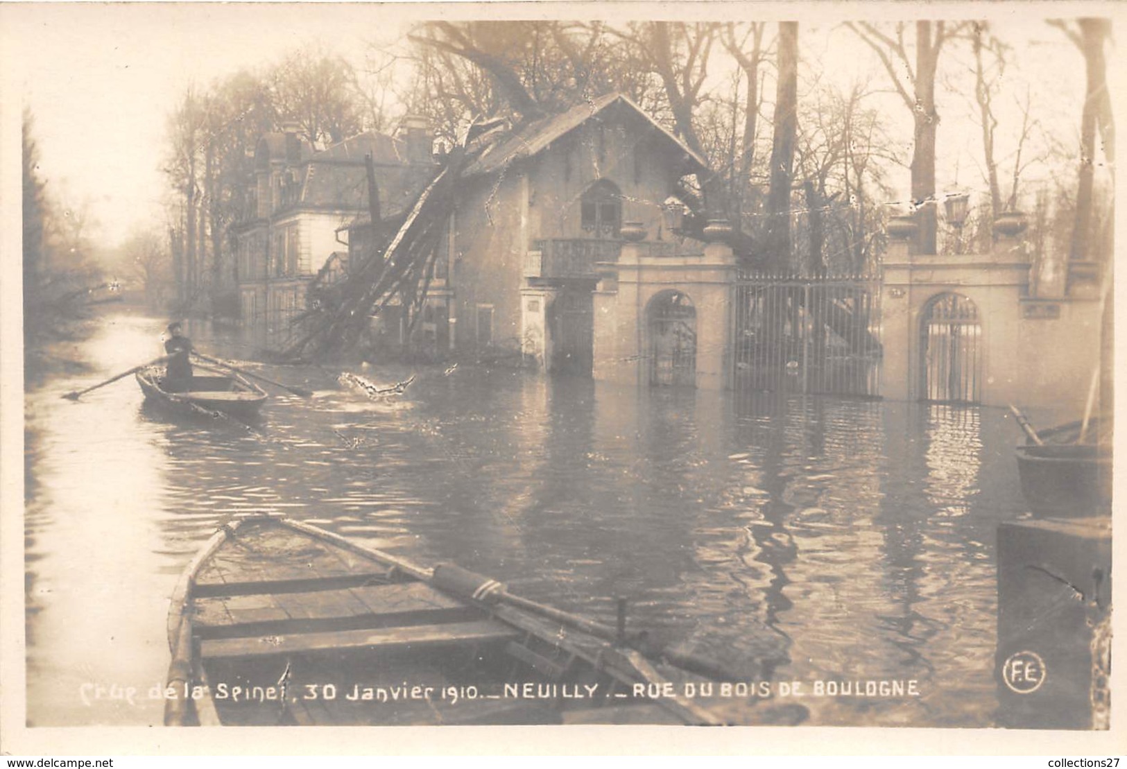 92-NEUILLY-SUR-SEINE- CRUE DE LA SEINE 30 JANVIER 1910, RUE DU BOIS DE BOULOGNE - Neuilly Sur Seine