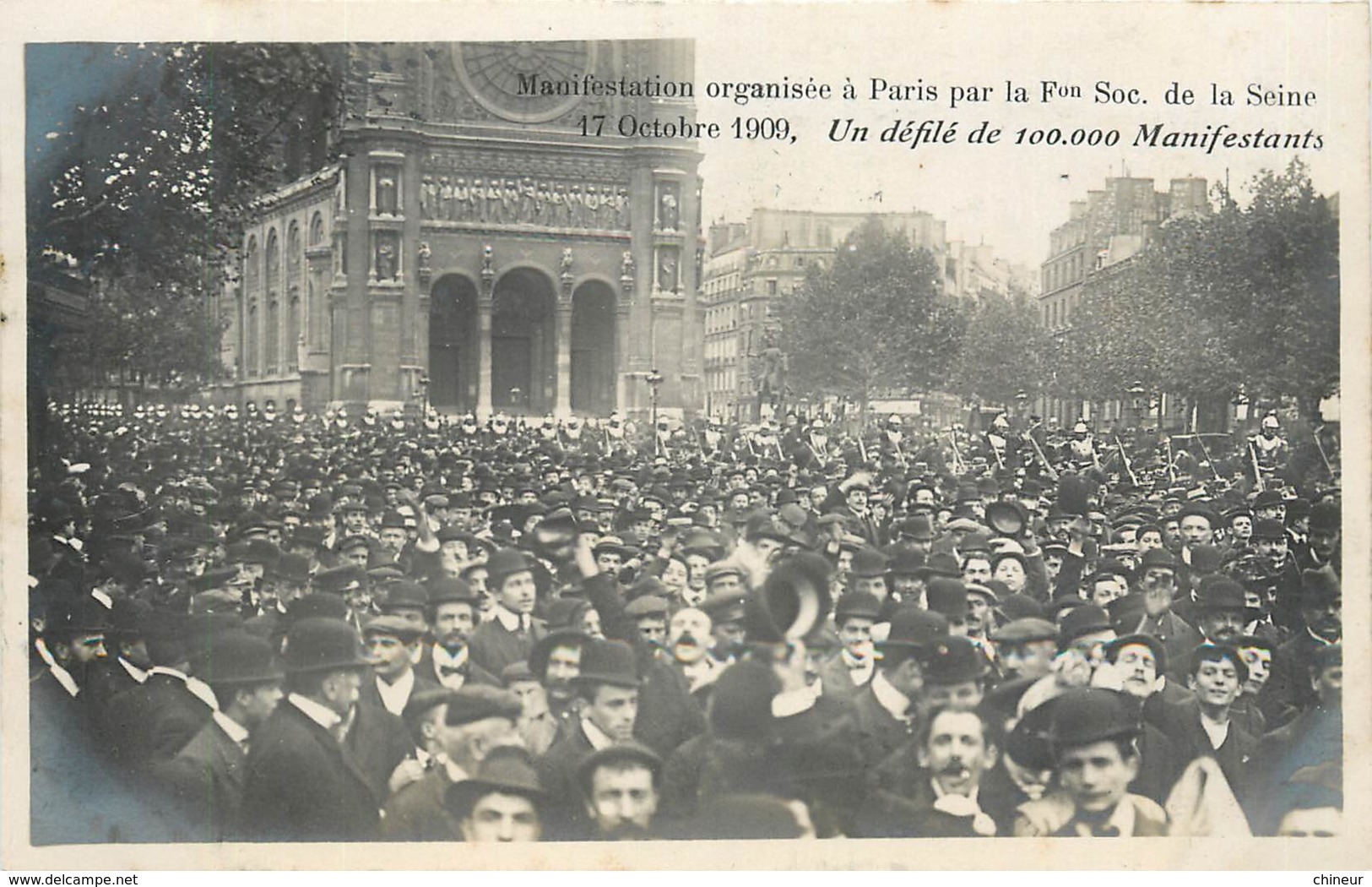 PARIS MANIFESTATION 17 OCTOBRE 1909 CONTRE L'EXECUTION DE FERRER 100000 MANIFESTANTS - Demonstrationen