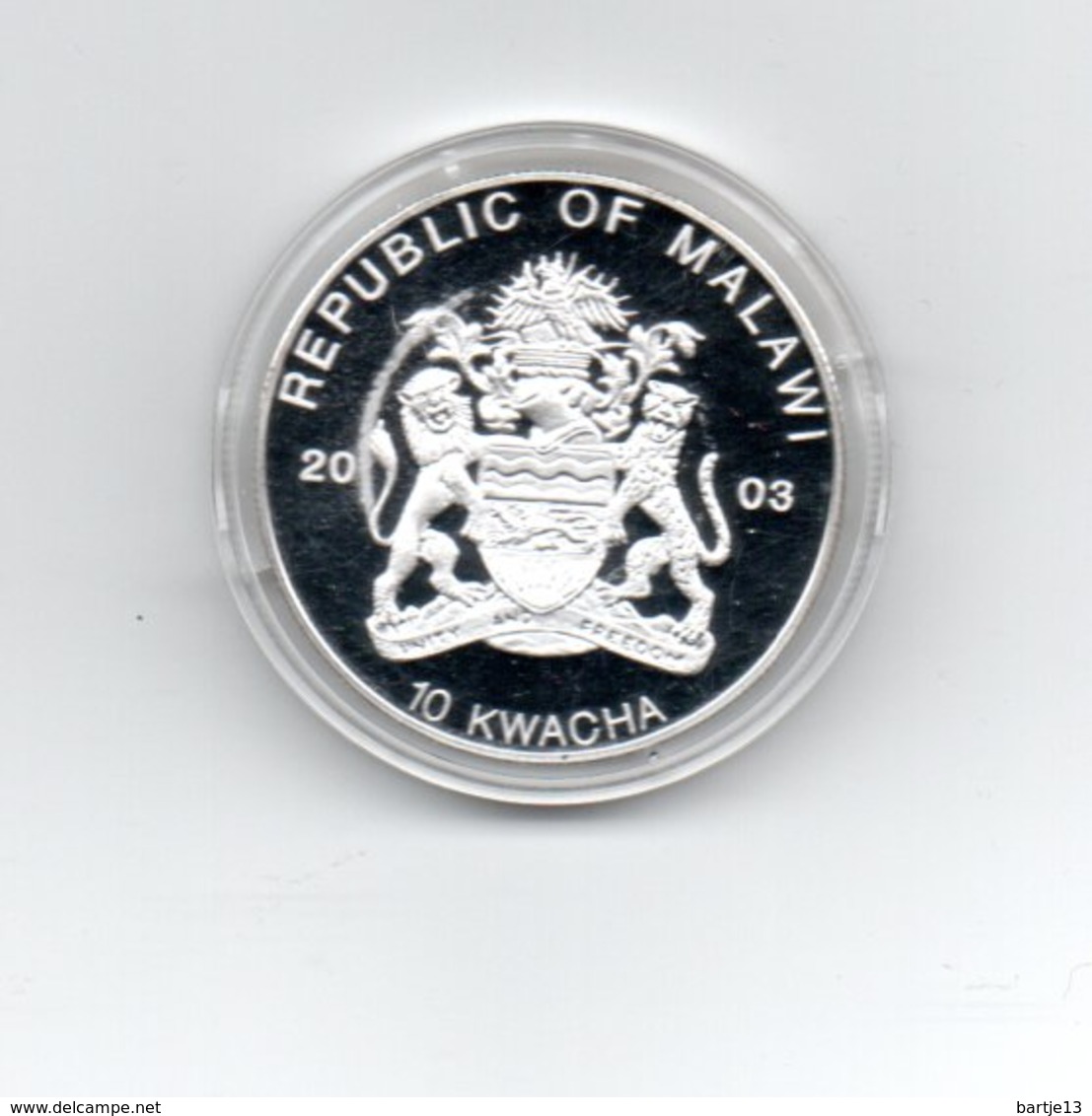 MALAWI 10 KWACHA 2003 PROOF ANTILOPE VAN AFRIKA ELAND DAMAGE ONLY ON CAPSEL - Malawi