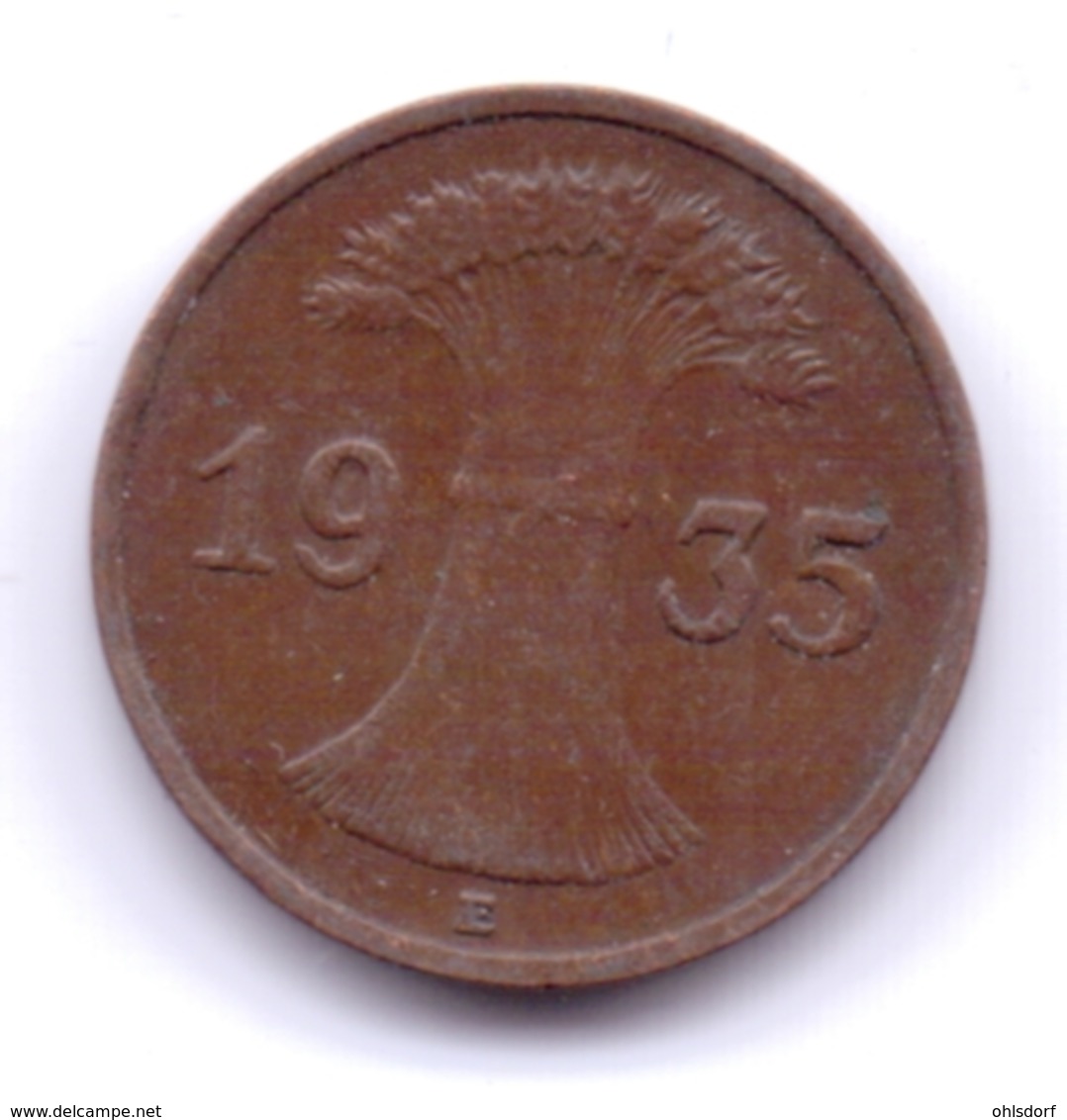 DEUTSCHES REICH 1935 E: 1 Reichspfennig, KM 37 - 1 Reichspfennig