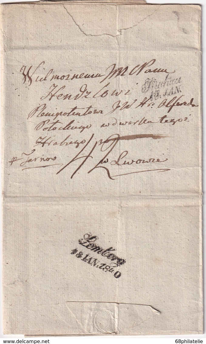 AUTRICHE 1839 LETTRE DE RZESZOW POUR LEMBERG - ...-1850 Préphilatélie