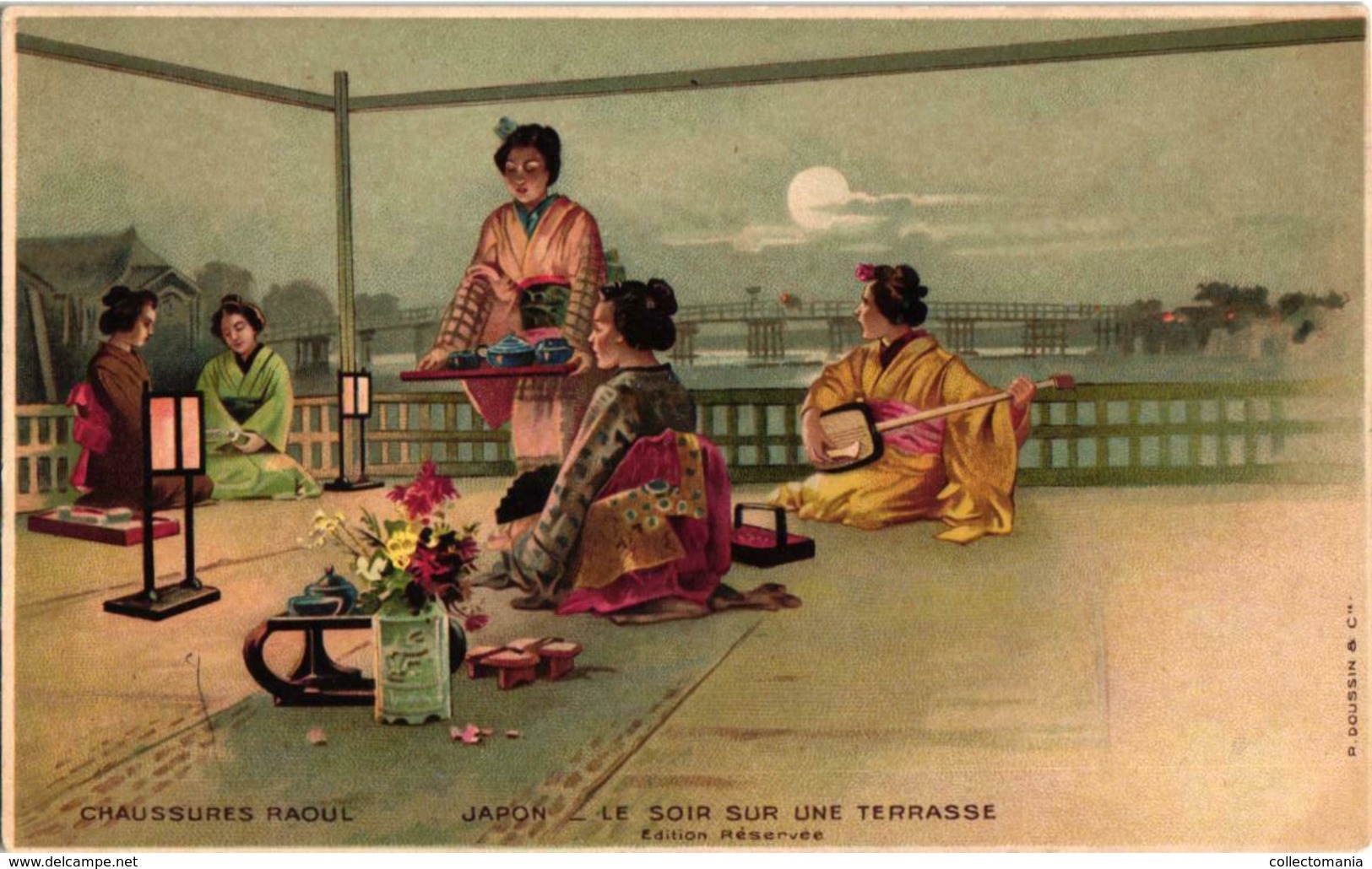 5 Postcards Publiciteit Chaussures Raoul Japan Japon  Geisha Singers Coiffure,  Lithographie Sublime Circa 1906 Prima - 1900-1949