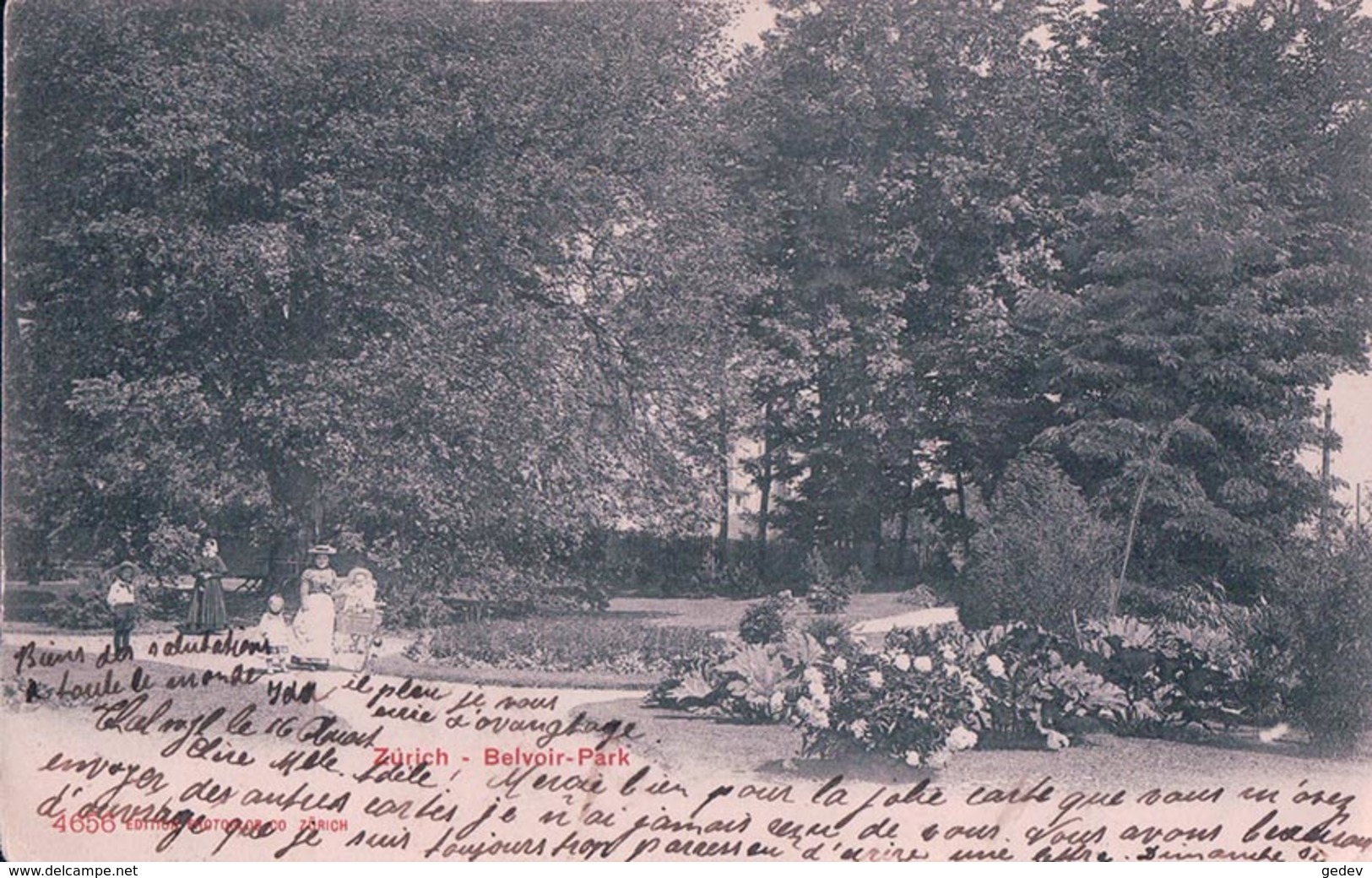 Zürich, Belvoir-Park + Cachet Linéaire THALWIL (17.8.1906) - Thalwil