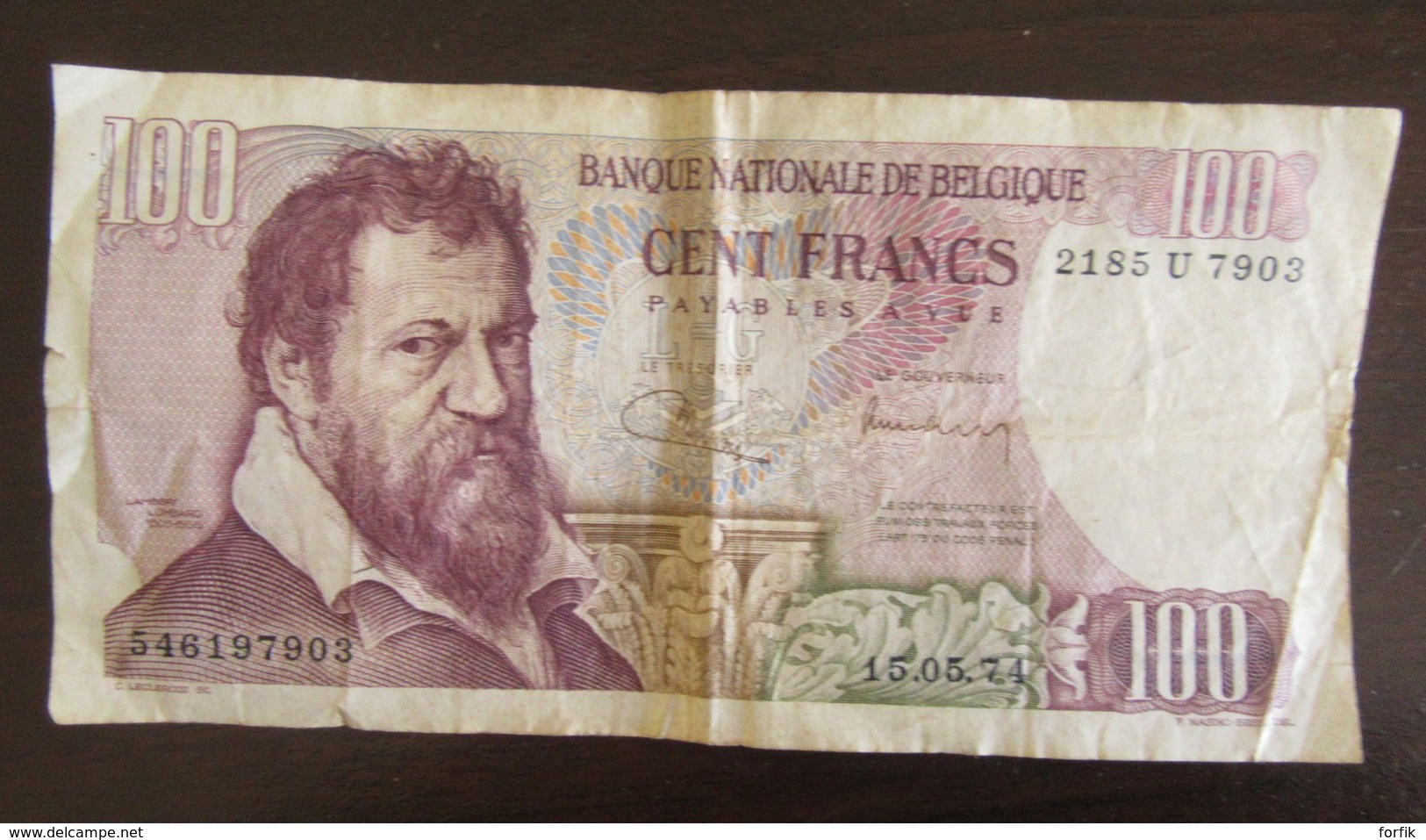 Belgique - Lot de 4 Billets 20 Francs, 50 Francs et 100 Francs - 1964, 1966 et 1974 - Divers états