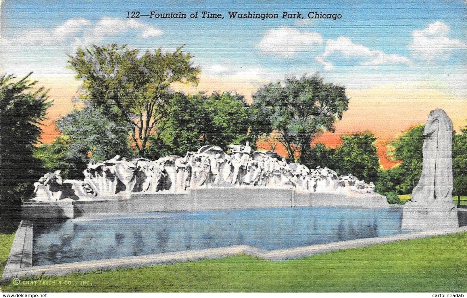 [DC12073] CPA - UNITED STATES - CHICAGO - WASHINGTON PARK - FOUNTAIN OF TIME - PERFETTA - Non Viaggiata - Chicago