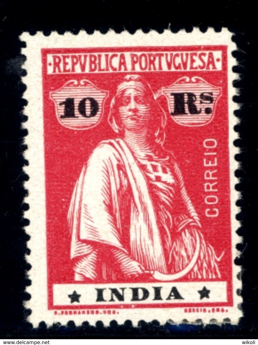 ! ! Portuguese India - 1914 Ceres 10 R (Enamel Paper) - Af. 263e - MH - India Portuguesa