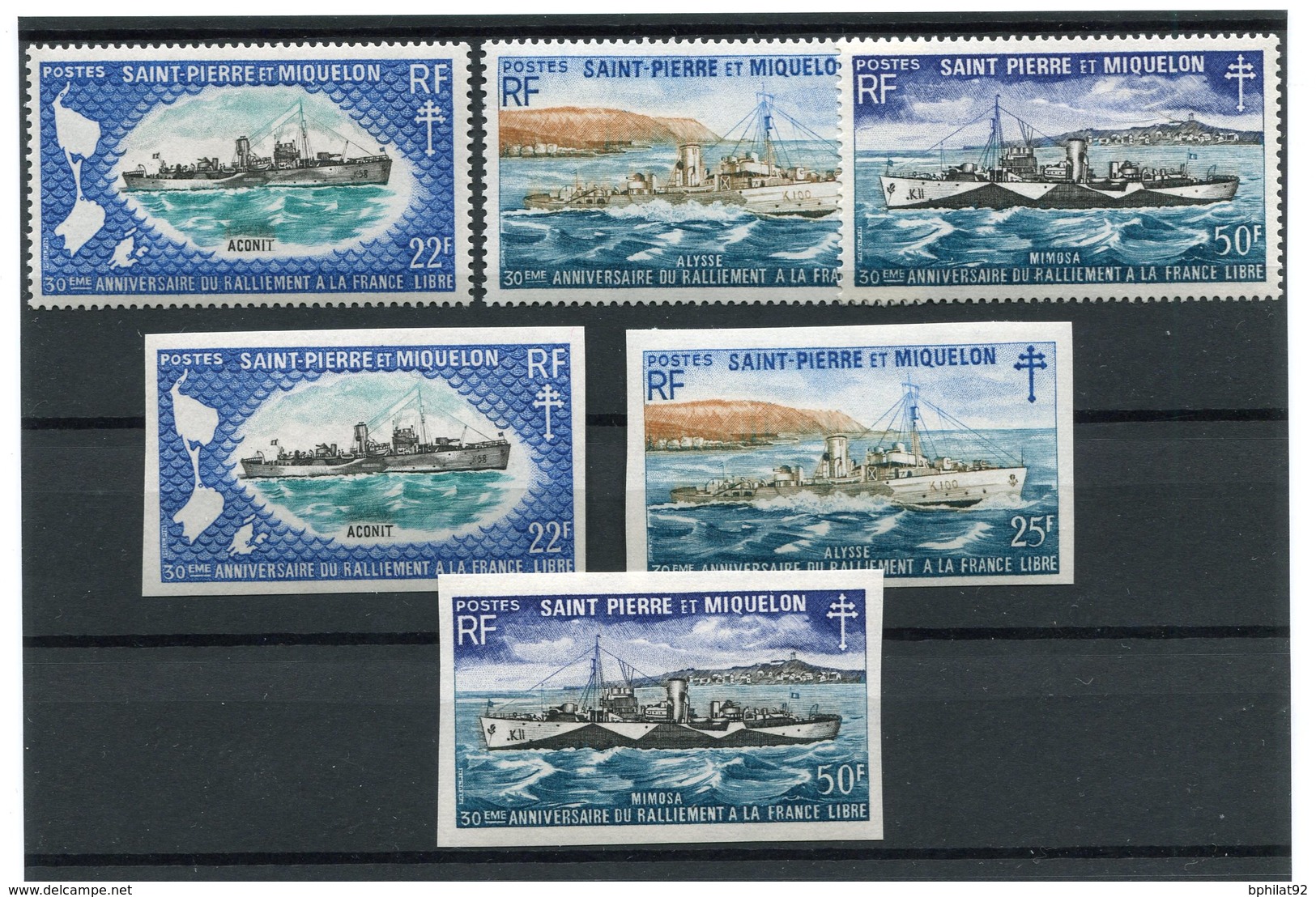 !!! ST PIERRE & MIQUELON SERIES N°414/416 DENTELEE ET NON DENTELEE NEUVES ** - Imperforates, Proofs & Errors