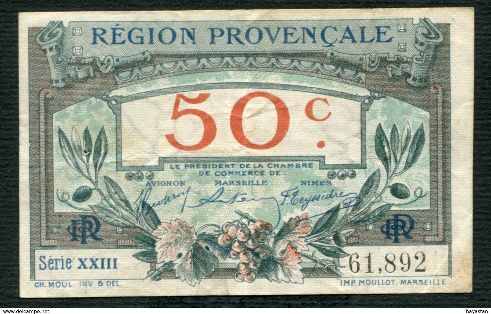 50 CENTIMES ND (1921-22) REGION PROVENCALE - Chamber Of Commerce