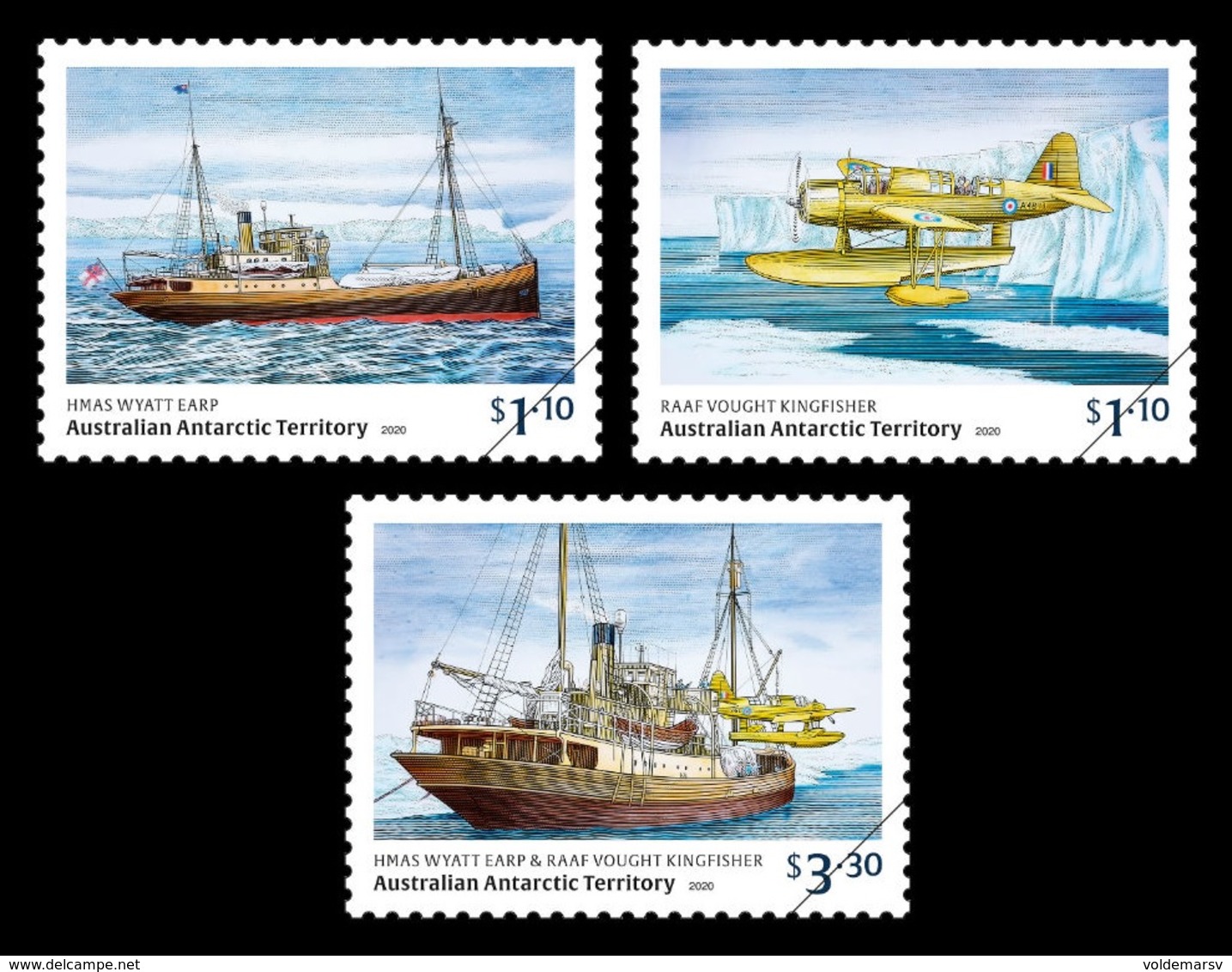 AAT 2020 Mih. 270/72 Ship Wyatt Earp Expedition To Antarctica. Plane Vought Kingfisher MNH ** - Unused Stamps