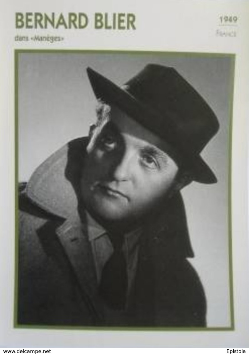 Bernard BLIER (Manèges)  (1949) - Fiche Portrait Star Cinéma - Filmographie - Photo Collection Edito Service - Photos