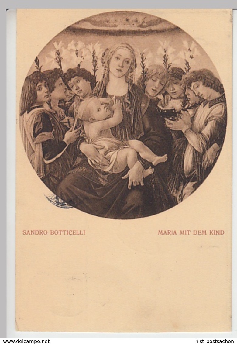 (25006) AK Gemälde V. Botticelli: Maria Mit Dem Kind, SSt Sudetenland 1938 - Malerei & Gemälde