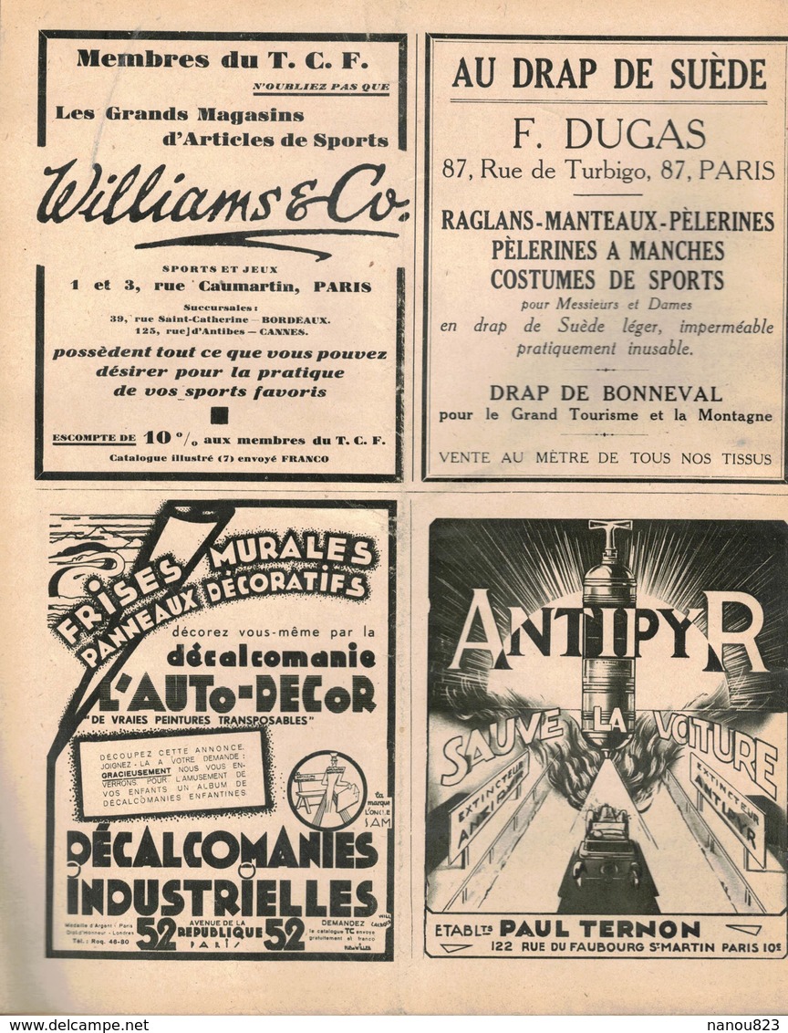 LA REVUE DU TOURING CLUB DE FRANCE 436 1931 MOOREA TIPAERUI HITIA ANAHA PLOUGASTEL RAMBURES AULT ABBEVILLE CLUSAZ AUFFAY - 1901-1940