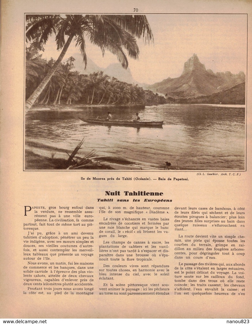 LA REVUE DU TOURING CLUB DE FRANCE 436 1931 MOOREA TIPAERUI HITIA ANAHA PLOUGASTEL RAMBURES AULT ABBEVILLE CLUSAZ AUFFAY - 1901-1940