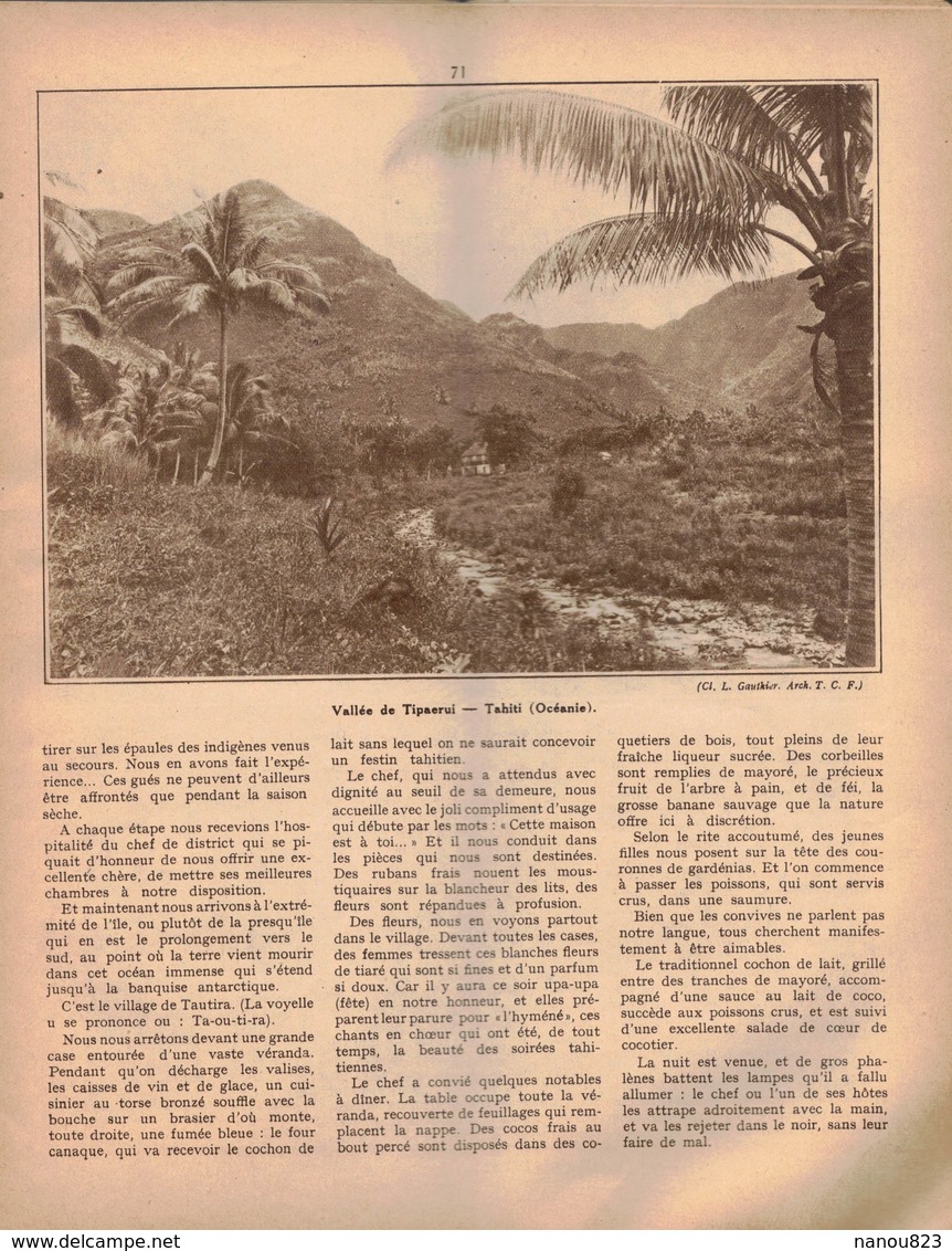 LA REVUE DU TOURING CLUB DE FRANCE 436 1931 MOOREA TIPAERUI HITIA ANAHA PLOUGASTEL RAMBURES AULT ABBEVILLE CLUSAZ AUFFAY - 1901-1940