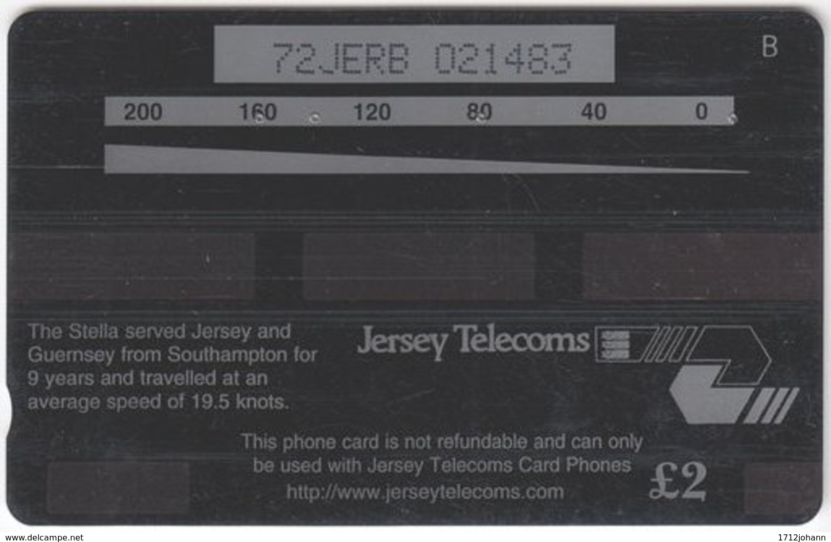 JERSEY A-487 Magnetic Telecom - Painting, Traffic, Ship - 72JERB - Used - [ 7] Jersey Und Guernsey