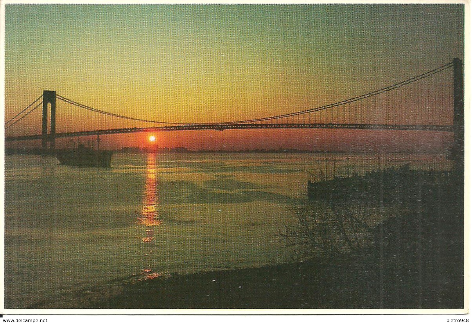 New York City (N.Y., USA) The "Verrazzano - Narrows Bridge" At Sunset - Ponti E Gallerie