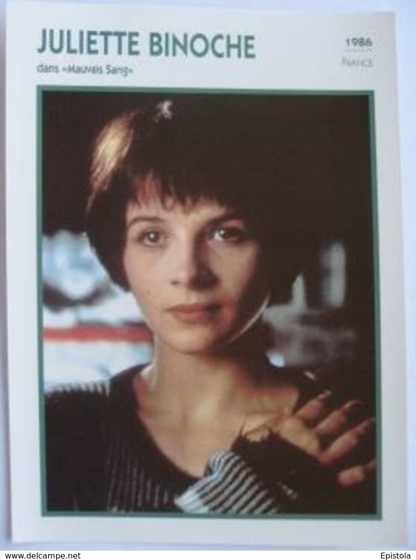 Juliette BINOCHE   (Mauvais Sang) (1986)  - Fiche Portrait Star Cinéma - Filmographie - Photo Collection Edito Service - Photos
