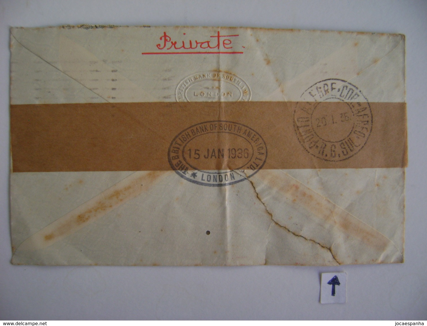 ENGLAND - LETTER SENT FROM LONDON TO PORTO ALEGRE (BRAZIL) RESTORED IN 1936 IN THE STATE - Briefe U. Dokumente