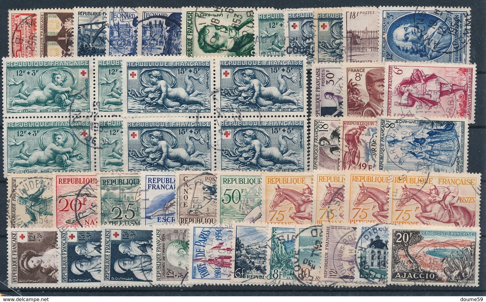 N-748: FRANCE:  Lot Belles Oblitérations Des Années 50  Lot 2 - Gebraucht