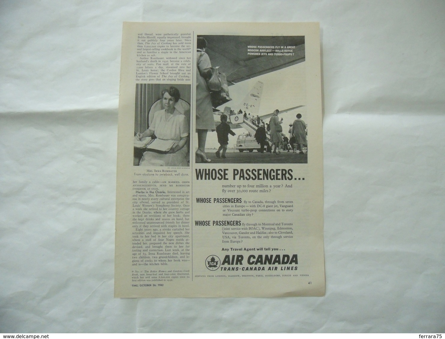 PUBBLICITà ADVERTISING AIRLINES AIR CANADA-29 - Altri & Non Classificati