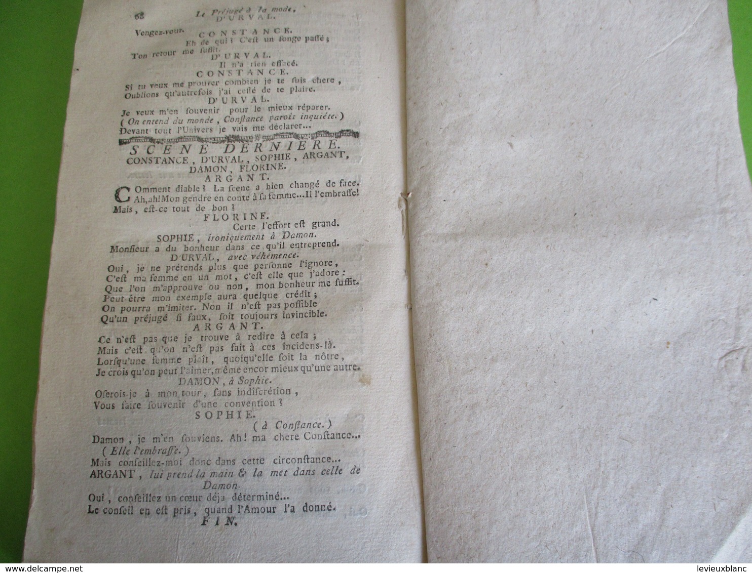 Fascicule Théatre / L Préjugé à la Mode/Comédie en 5 Actes et en Vers/NIVELLE / 1735     FAT26