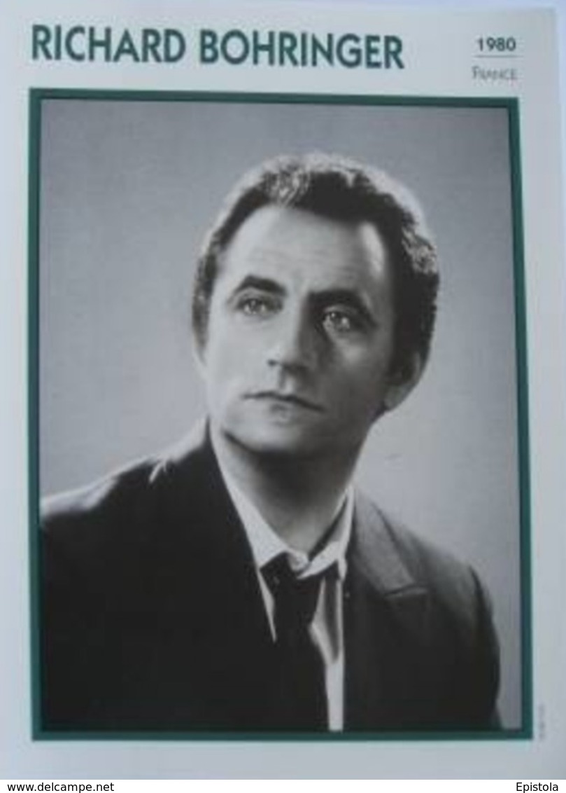 Richard BOHRINGER (1980) - Fiche Portrait Star Cinéma - Filmographie - Photo Collection Edito Service - Photos